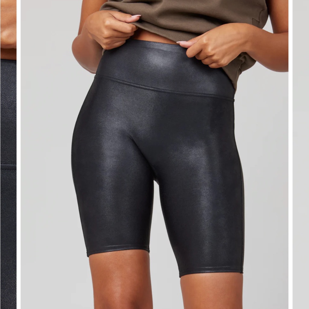 Spanx Faux Leather Bike Short. Bnwt!
